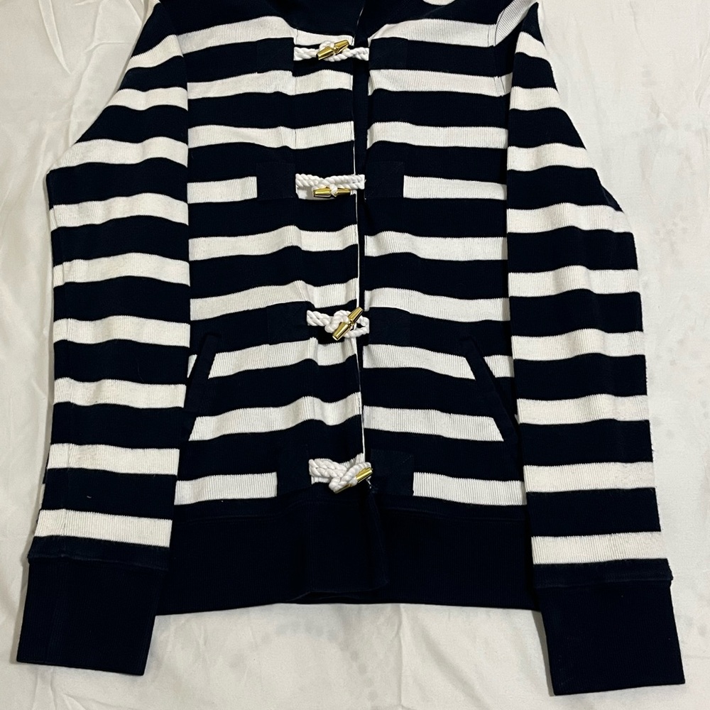 Lauren Ralph Lauren Navy and White Striped Cardigan Women’s Size Small Petite